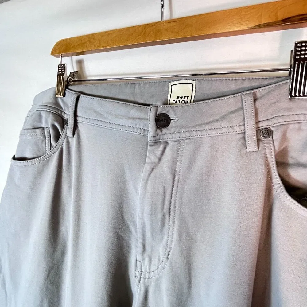 Swet Tailor Men's All In Light Gray 4-Way Stretch Jean Style Golf Pants 40 X 32